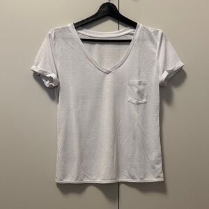 Classic White V-Neck Women's Top